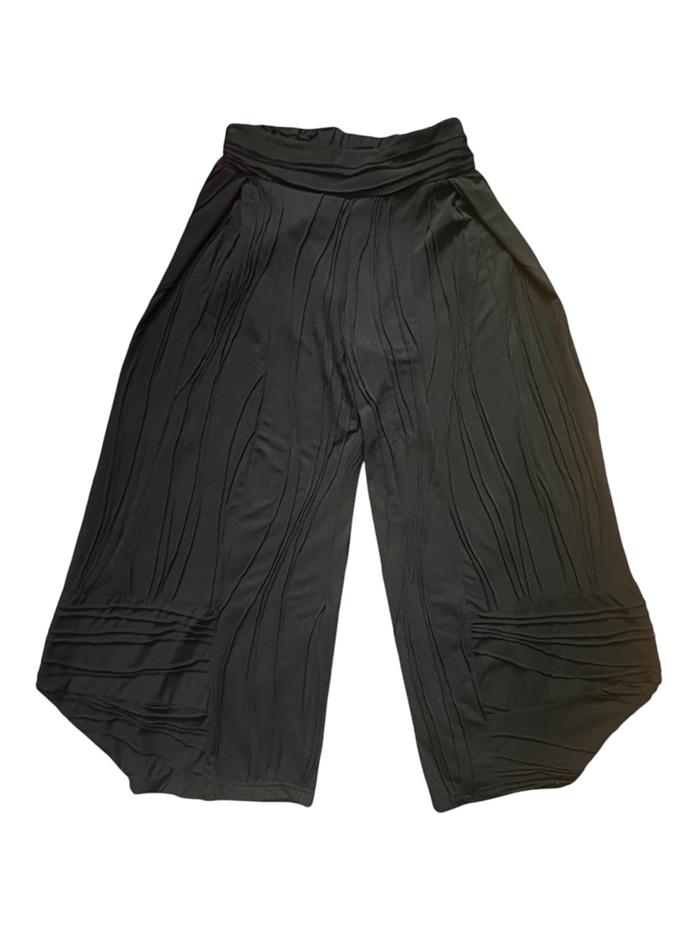 Windhorse Wide Leg Textured Boho Flowy Pants Stretch Lightweight Blk SZ L/XL - Picture 2 of 8